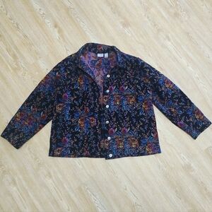 Chico's Multicolor Floral Velvet Blazer